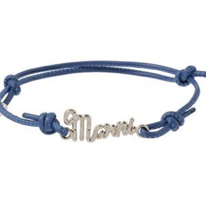 BNWT AW22 MARNI LOGO PLAQUE ROPE BRACELET BLUE